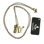 Beautifly Watering Can Charm Necklace Chain Bronze Tone Gold Photo 4