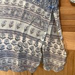 J. Jill NWT  semi sheer Kurta Tunic Blouse Blue Floral Beach Coverup Top LARGE Photo 7