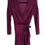 Topshop  Ribbed Wine Wrap Dress Long Sleeves Photo 0