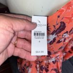 Ann Taylor NWT $64.99 Factory One-Slv Orange Floral Print Boho Top, Sz 4 Photo 4