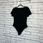 Chicme Black Ribbed Bodysuit Women’s Large Stretch Fitted One Piece Casual Chic Photo 8