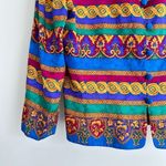 Adrianna Papell Silk Jacket Womens 12 Blazer Printed Colorful Baroque Vintage Photo 4