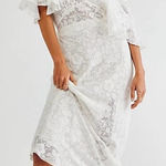 Free People  Sz XS LIBBY LACE MIDI DRESS IVORY EUC Photo 0