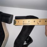 Vis Spiga Women’s Black Suede Block Heel Loafers Size 7 Chain Detail Slip On Photo 9