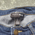 Indigo Blue  Denim Cuffed Maternity Shorts Photo 1