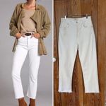 AGOLDE Riley High Rise Straight Crop Raw Hem Jeans in Blurred White - Sz 29 Photo 3