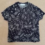 IRO Jeans Nkome Printed Paisley Tissue Linen Short Sleeve Crewneck T-Shirt XS Photo 1