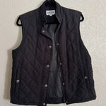 Dover Black Quilted Vest L Womens Snap Zip Front Sleeveless Puffer Size L Photo 0