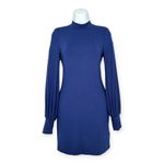 Lulus | Small | Midnight In Paris Navy Blue Long Sleeve Mock Neck Bodycon Dress Photo 3
