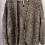 Kensie Kenzie eyelash fuzzy tan open sweater cardigan L Photo 0