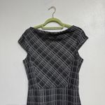 Banana Republic  Black Plaid Midi Sheath Dress Sz 6 Photo 2