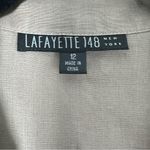 Lafayette 148 New York 100% Linen Women’s Short Sleeve Pintucked Blouse Size 12 Brown Photo 2