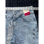 SO  High Rise Mom‎ Jeans Acid Wash Belted Distressed Hem Denim Pants Size 30 Photo 7