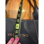 Valentino Milano Black Leather Tote Bag Rose Gold Hardware Photo 8