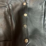 Harley Davidson Embroidered Genuine Leather Motorcycle Riding Vest Pocket Snap Black Photo 6