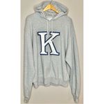 Good American Oversized Gray Hoodie K Initial Cotton Sweatshirt Monogram Photo 2