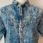 Vintage Sequin Embroidered Western Top Blue Photo 1