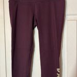 Victoria's Secret Sport Dark Purple Leggings Gold Glitter Writing Size Medium Photo 3