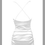 NEW LEAU White Cabo Ruched Satin Slip Mini Dress 2X Photo 1