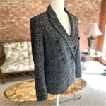 White House | Black Market WHBM Studio Trophy Plaid Black Grey Tweed Knit Double Breasted Blazer 4 Photo 12