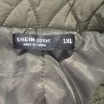 SheIn  Curve Sleeveless Quilted Olive Green Long Puffer Vest Sz 1X Pockets warm Photo 2