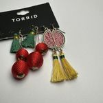 Torrid Multi Color Tassel Colorful Pierced Dangle Drop Earrings Lot Of 2 Photo 2
