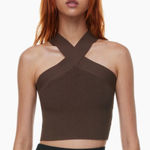 Babaton  Dark Brown Crop Top Size Small Photo 0