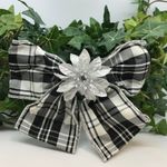 Bow Hair Barrette Watch Plaid Black White Hair Accessory Photo 8