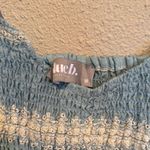 Blue B. Collection Blue and White Smocked Peplum Tank Top Size M Photo 1