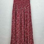 Bohemia Red Maxi Dresses Chiffon Cotton Casual Printing Women's Sz M Size M Photo 4