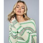 Reiss NWT Anna Pastel Stripe Knit Jumper Sweater Pullover Green White Striped XS Photo 1