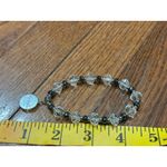 Rustic Cuff Christian Faith Stretch Bracelet Silver & Clear Beads Charm Logo Photo 2