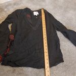 Cinq à Sept Cinq a sept Black Delicate Size Extra Small XS Top Blouse Embroidered Photo 6