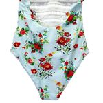 Cupshe NWT  Light Blue And Red Floral Halter One-Piece Swimsuit Size Medium New Photo 9