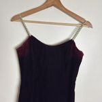 Jessica McClintock Vtg ladies velvet purple dress beaded straps size 7/8 90s Photo 2