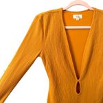 Camila Coelho Agata Waffle Mini Dress Yellow XS Photo 3