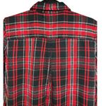 Eddie Bauer Red Plaid Flannel Button Shirt Jacket Shacket Women’s Size Medium Photo 3