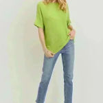 Cherish Green Short Sleeve Knit Top Photo 2