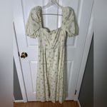House Of CB Tallulah Ivory Floral Puff Sleeve Midi Dress XL Photo 4
