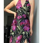 Dress the Population  Halter Maxi Embroidered Floral Neck Tie Dress Photo 1