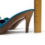 YSL YVES SAINT LAURENT turquoise leather heel slides, made in Spain, size 39 Photo 7