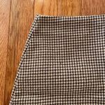 brown black and white houndstooth gingham print mini skirt Photo 3