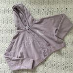 Adidas 100% Cotton Cropped Pullover Hoodie Sweater Purple (Small) Photo 0