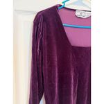 Kathy Ireland  Velvet Top Square Neck 3/4 Sleeve‎ Stretch Purple Large Photo 1