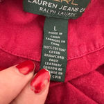 LRL Lauren Jeans Co Womens Ruffled Top Size L Western Cowgirl Boho Lace Up Red Size L Photo 4