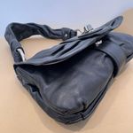 Coach Black Leather Small Baguette Shoulder Purse Flap Leather Parker. Photo 9