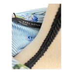 ZARA  Blue Striped Floral Dress Size XS Photo 5