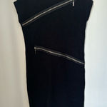 Adrienne Vittadini  black short sleeve dress with zipper details size small Photo 0