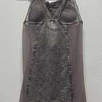 Victoria's Secret Victoria’s Secret Very Sexy Babydoll & Thong Set Gray Lace Mesh‎ Large  Y2K Photo 0
