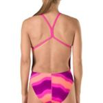 Speedo NWT Turnz Tonal Wave Print One Piece Swimsuit SZ-26 Photo 2